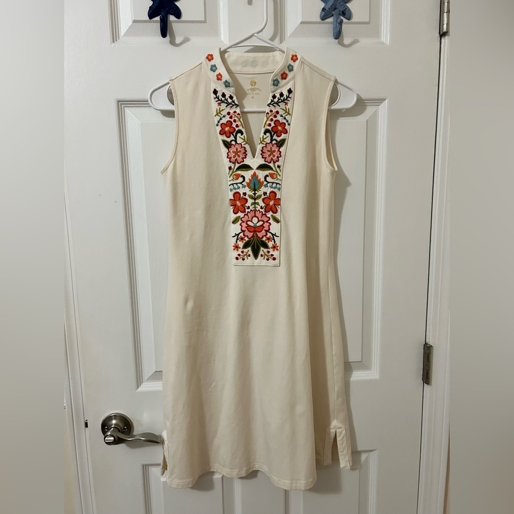 Spartina 449 embroidered V-neck tunic dress